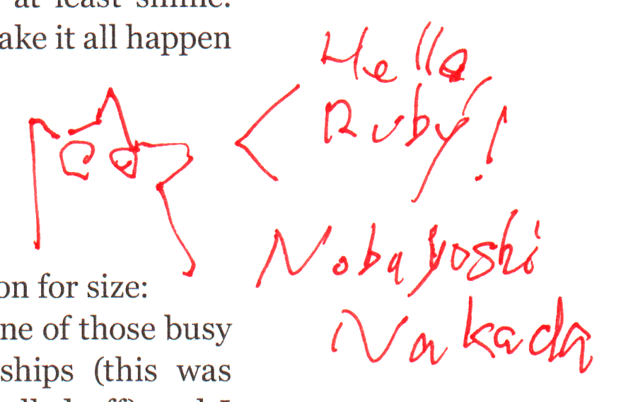 Hello Ruby!
Nobuyoshi Nakada